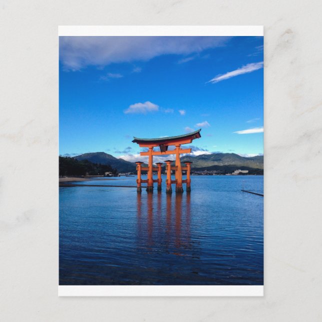 Postal Torii flotante en el santuario de Itsukushima - po (Anverso)