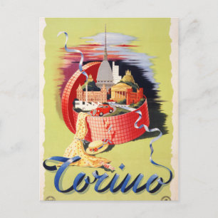 Postal Torino Turín Italia Poster de Viajes Vintage Resta