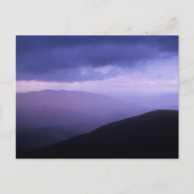 Postal Tormenta Berkshires en la noche del Monte Greylock (Anverso)