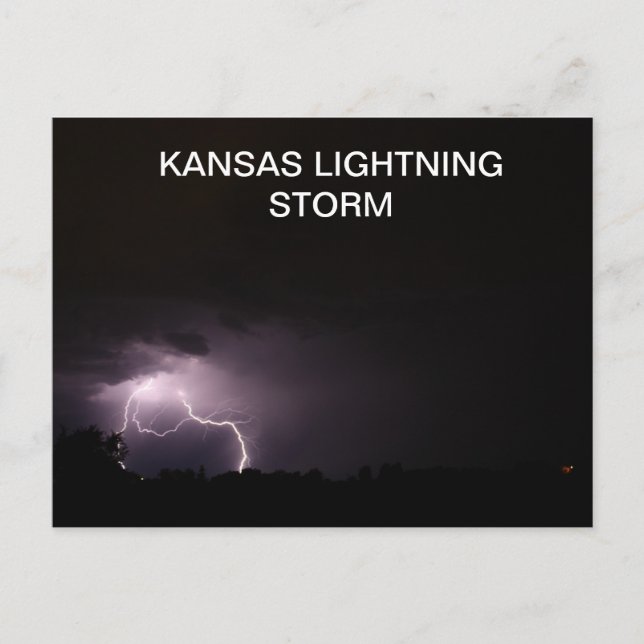 POSTAL TORMENTA DE ILUMINACIÓN DE KANSAS (Anverso)