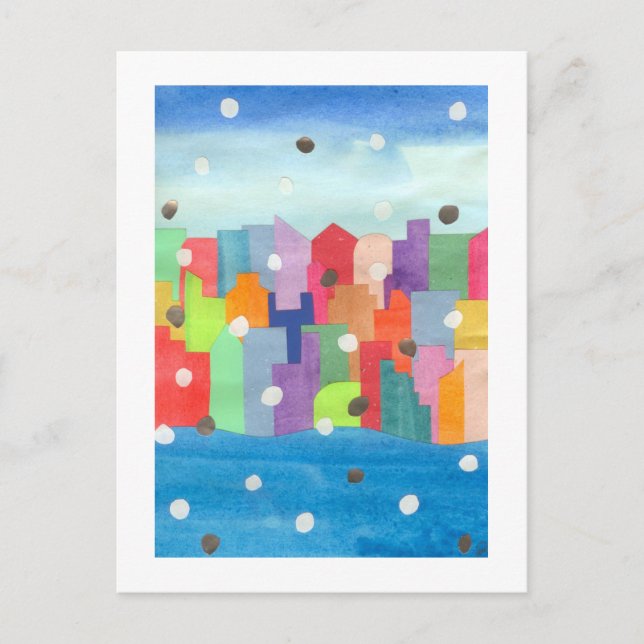 Postal Tormenta de la nieve de la ciudad (Anverso)