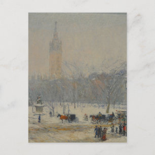 Postal Tormenta de nieve Madison Square, pintura al óleo