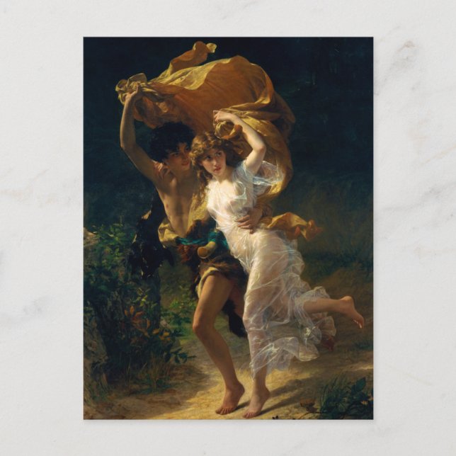 Postal Tormenta de Pierre Auguste Cot (1880) (Anverso)