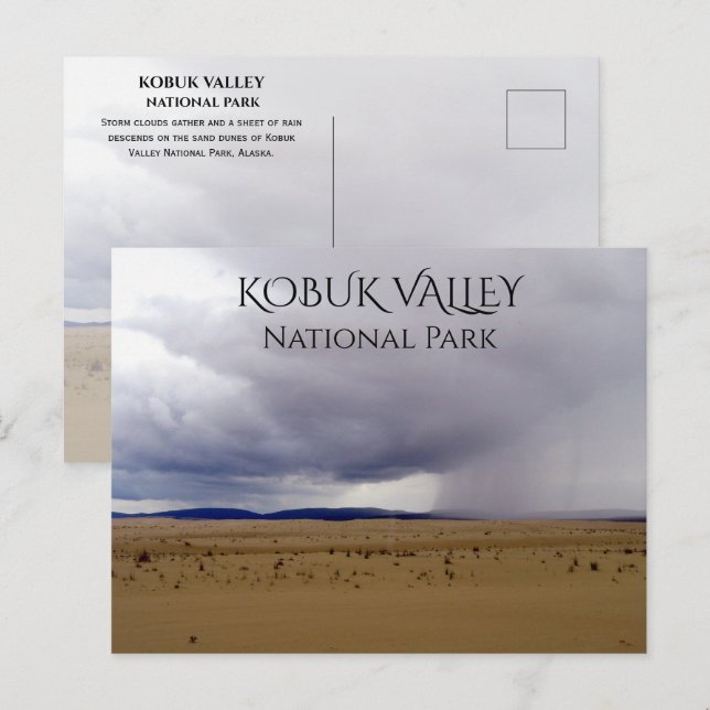 Postal Tormenta desciende sobre dunas, Parque Nacional Ko (Anverso / Reverso)