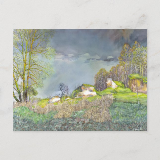 Postal Tormenta eléctrica de primavera (Anverso)