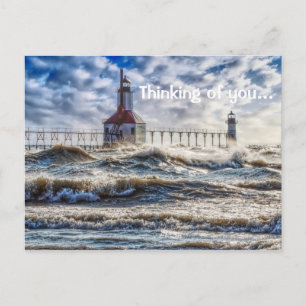 Postal Tormenta En El Faro De St Joseph Pensando En Ti