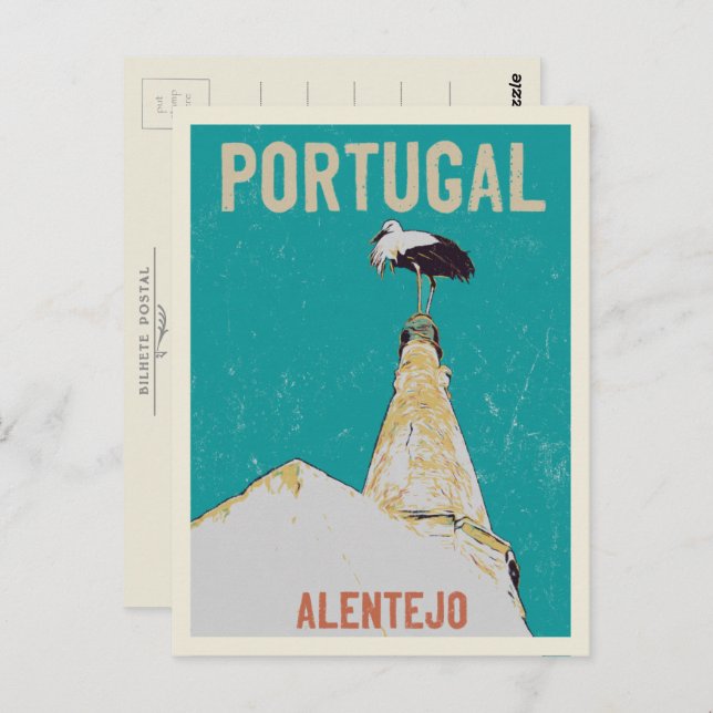 Postal Tormenta en el ilustracion de Alentejo Portugal (Anverso / Reverso)