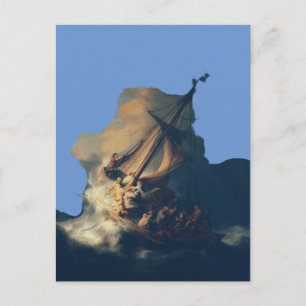 Postal Tormenta en el Mar de Galilea por Rembrandt Arte