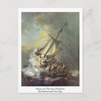 Postal Tormenta En El Mar De Galilea Por Rembrandt Van Ri