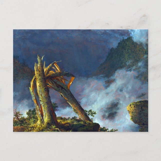 Postal Tormenta en las montañas por la iglesia Frederic E (Anverso)