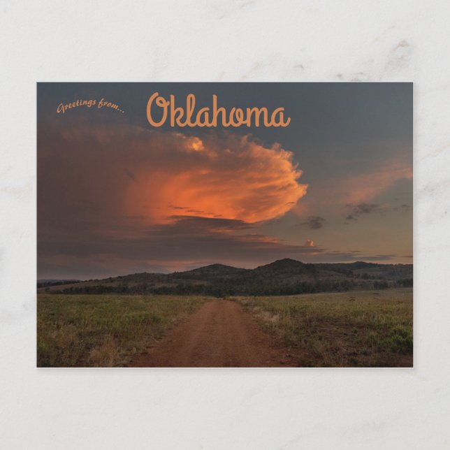Postal Tormenta sobre las montañas de Oklahoma (Anverso)