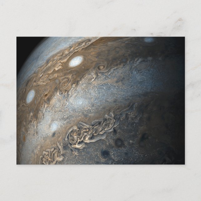 Postal Tormentas en Júpiter de Juno Cam (2017) (Anverso)