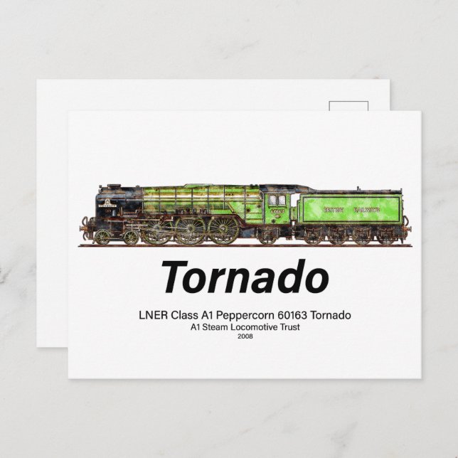 Postal Tornado Vintage Steam Train English Locomotive (Anverso / Reverso)