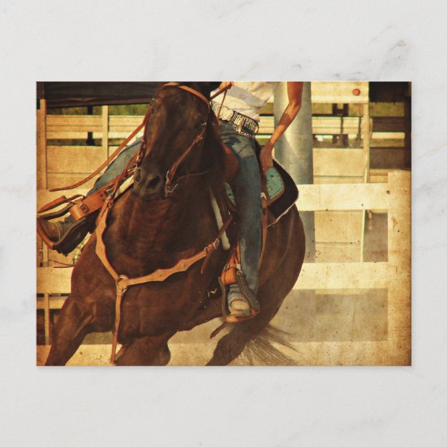 Postal Tornándose caballo occidental (Anverso)