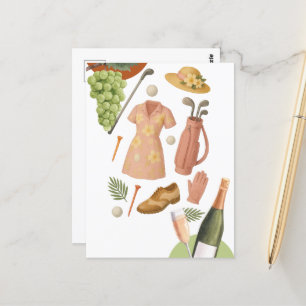 Postal Torneo de fútbol femenino con temática hawaiana