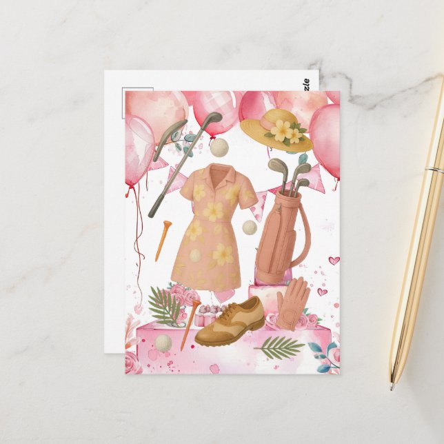 Postal Torneo de fútbol femenino con temática hawaiana (Anverso/Reverso In Situ)