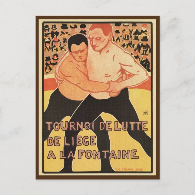 Postal Torneo de lucha antiveneciana Anuncio de Lieja (Anverso)