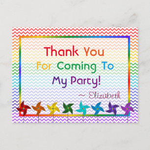 Postal Tornillos de cumpleaños Rainbow Gracias Postcard