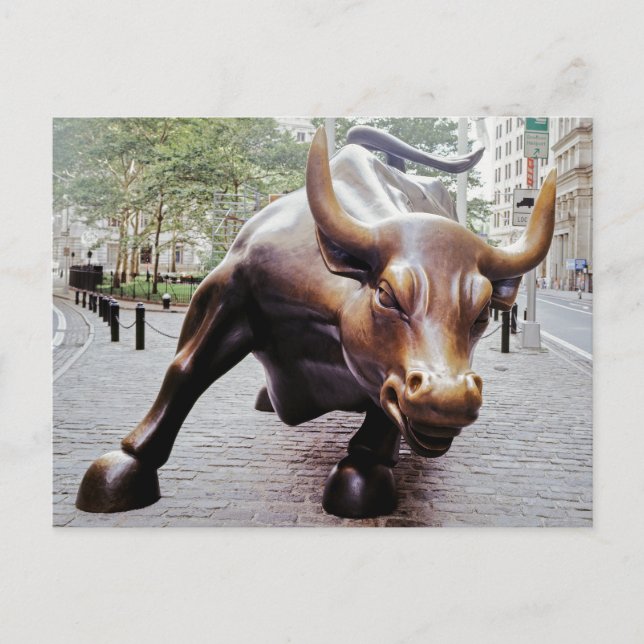 Postal Toro cargando en Wall Street (Anverso)