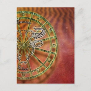 Postal toro de signo zodiaco-