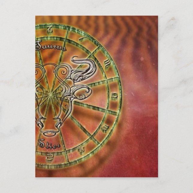 Postal toro de signo zodiaco- (Anverso)