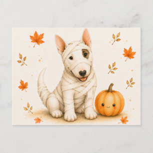 Postal Toro de Terrier Momia Halloween