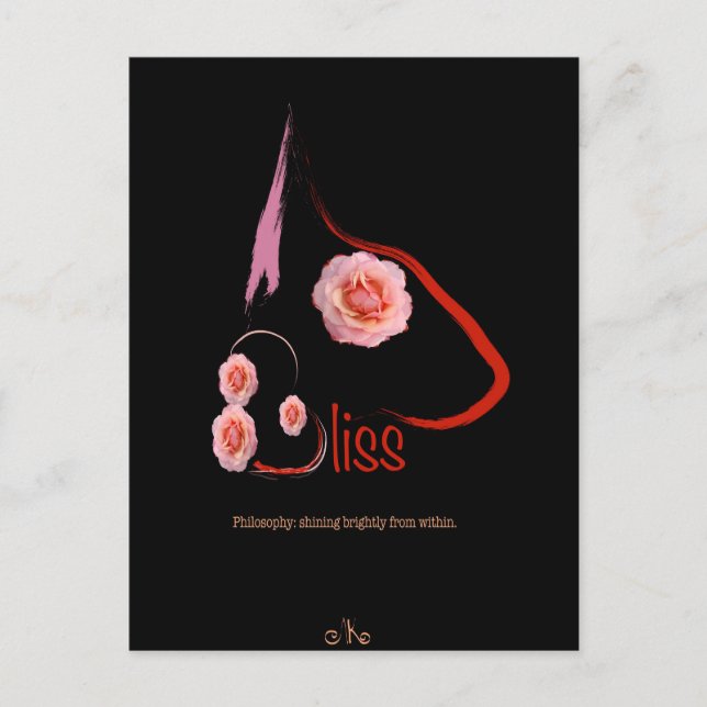 Postal Toro fanático inglés cae con arte Mascota de rosas (Anverso)