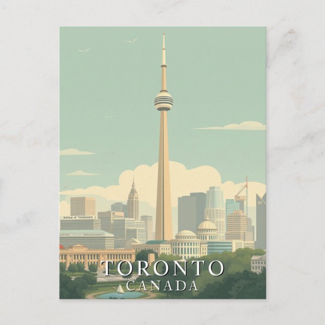 Postal Toronto, Canadá City Retro Art (Anverso)