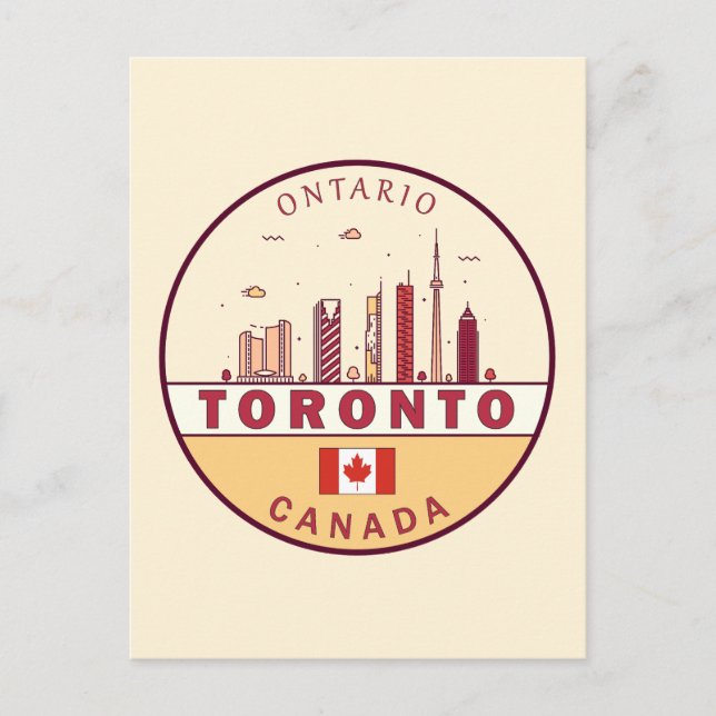 Postal Toronto Canada City Skyline Emblem (Anverso)