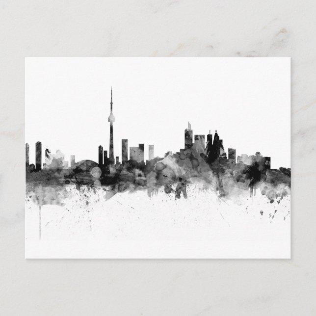 Postal Toronto Canada Skyline Black White (Anverso)