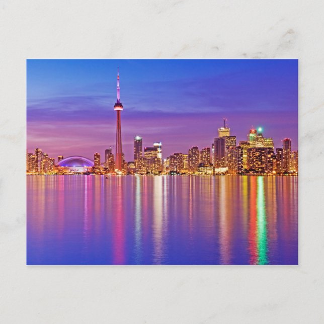 Postal Toronto horizonte al anochecer (Anverso)
