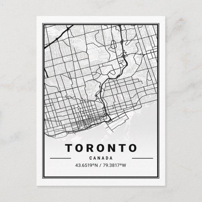 Postal Toronto Ontario Canada Travel City Map (Anverso)