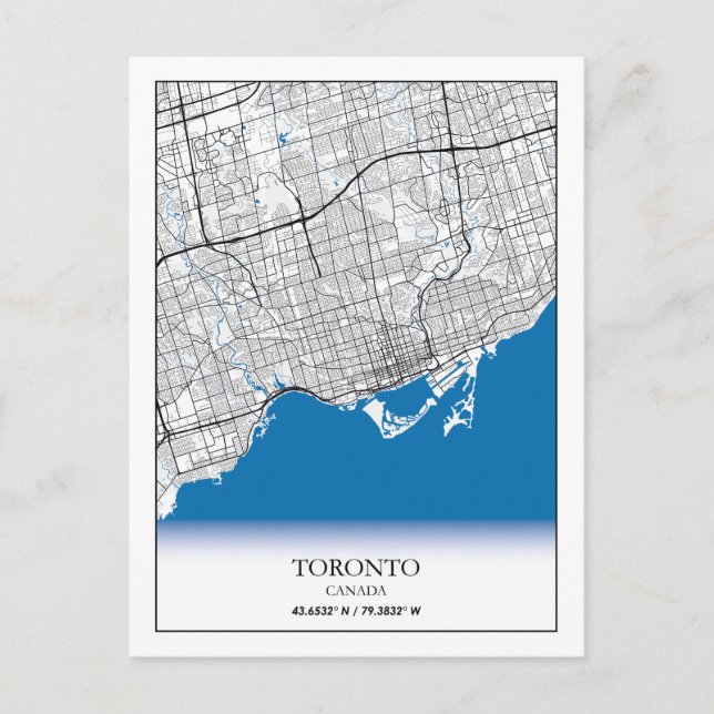 Postal Toronto Ontario Canada Travel City Map (Anverso)