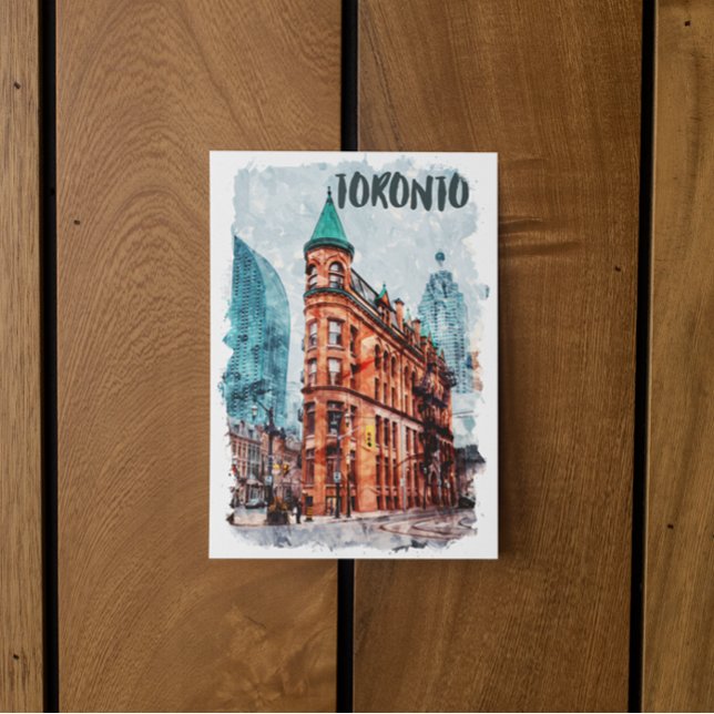Postal Toronto Ontario Canada Travel Watercolor (toronto ontario canada postcard)