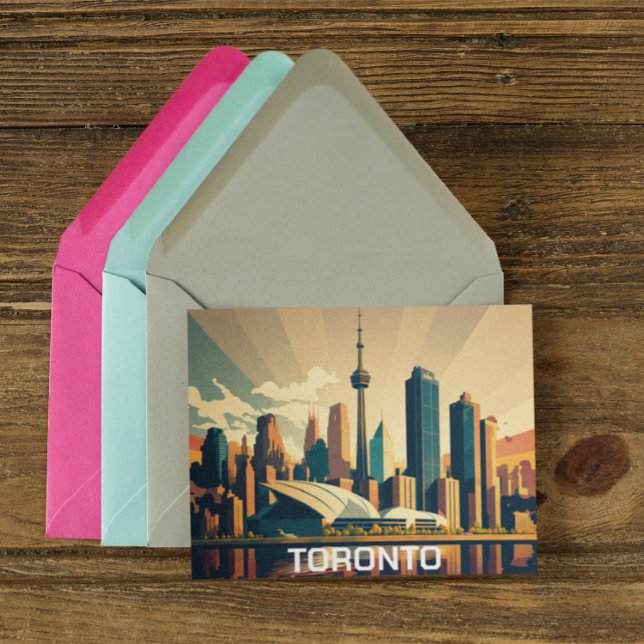 Postal Toronto Ontario Vintage Sunset Cityscape (Toronto Canada Travel Postcard)