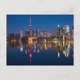 Postal Toronto Skyline Lake Ontario De Noche