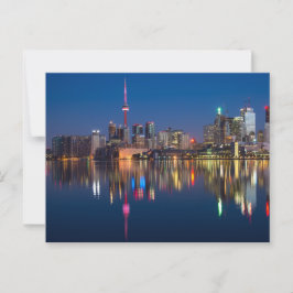 Postal Toronto Skyline Lake Ontario De Noche