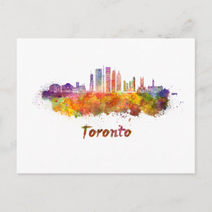 Postal Toronto V2 skyline in watercolor
