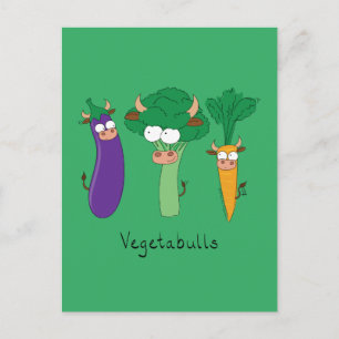 Postal Toros de verduras Personalizado de niños adorables