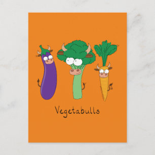 Postal Toros de verduras Personalizado de niños adorables
