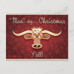 Postal Toros Longhorn Cómicos