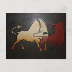 Postal Toros Taurinos Arte Abstracto Animal