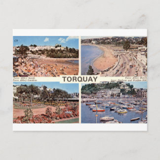 Postal Torquay Jardines Playas Puerto Multivista Antiguo