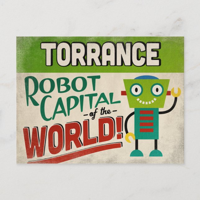 Postal Torrance California Robot - Funny Vintage (Anverso)
