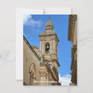 Postal Torre Bell en Mdina, Malta.