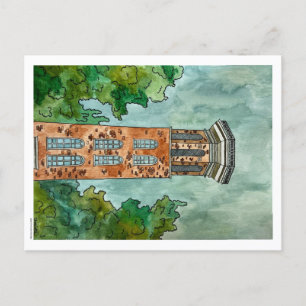 Postal Torre Bell pintada a mano