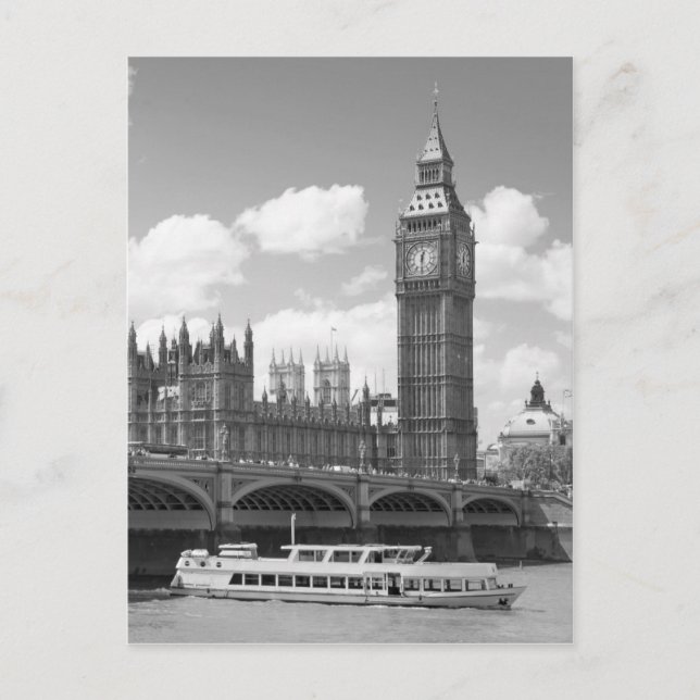 Postal Torre Big Ben Clock en Londres (Anverso)