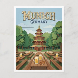 Postal Torre China Múnich Alemania
