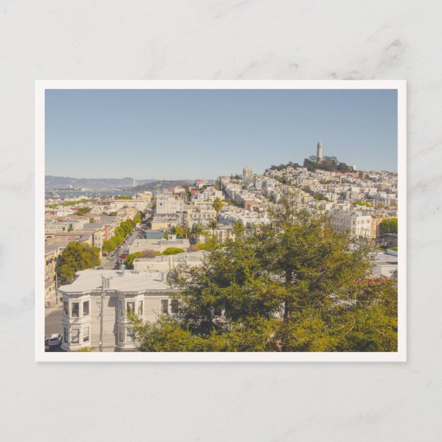 Postal Torre Coit desde Russian Hill San Francisco (Anverso)