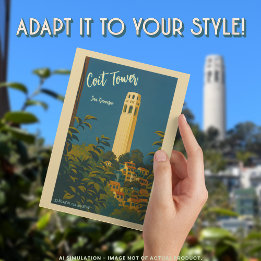 Postal Torre Coit en Telegraph Hill, San Francisco Viajes